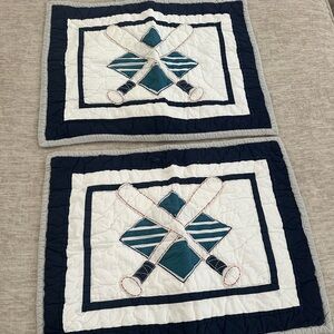 Baseball Themed Quilted Pillow Shams